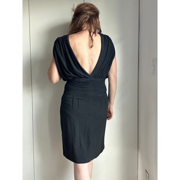 Robert Rodriquez Cocktail Dress Grey Size large Knit Jersey Knee Length - Picture 9 of 12